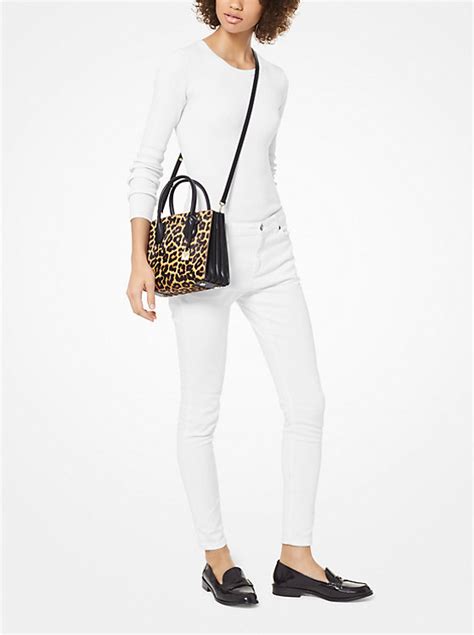 michael michael kors mercer leopard calf hair crossbody|Mercer Medium Leopard Calf Hair Accordion Crossbody Bag.